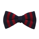 Nœud papillon tricot bleu et rouge - Le Dago Papillon César