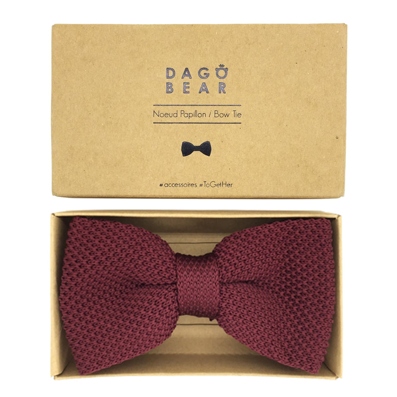 Nœud papillon tricot bordeaux - Le Dago Papillon Gaspard